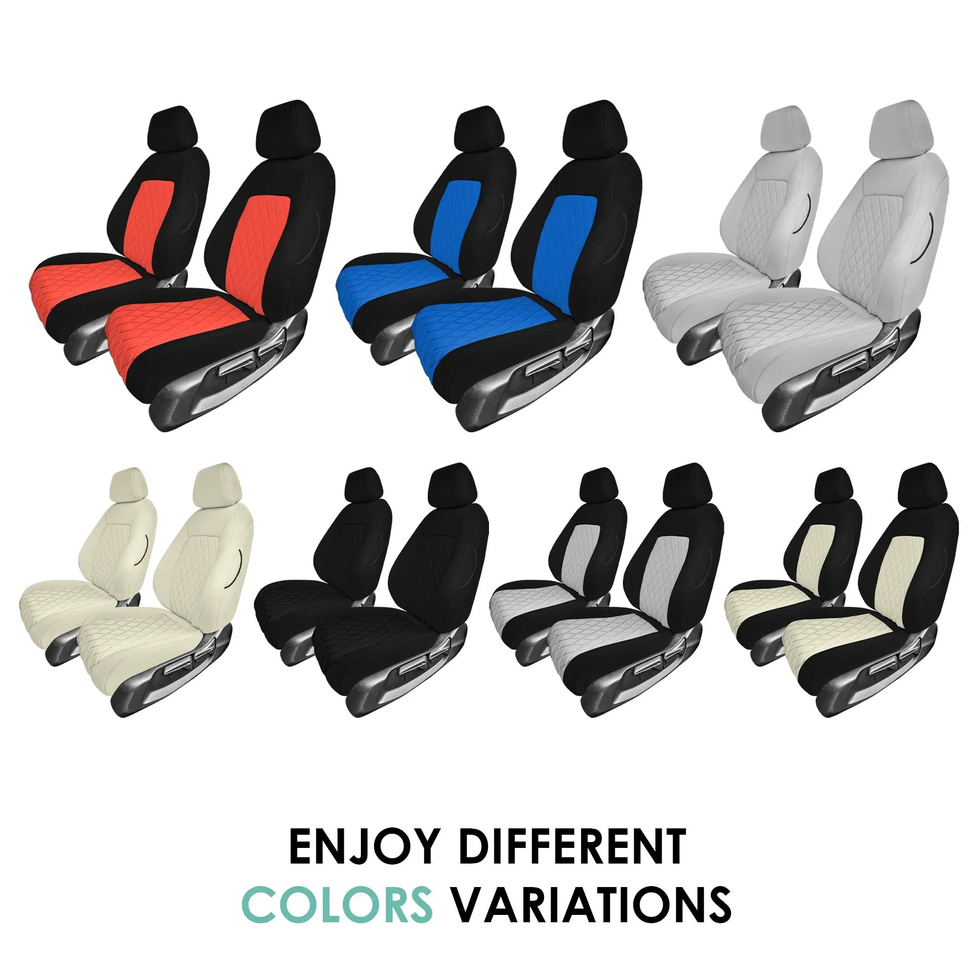 Honda Civic 2016 - 2025 Front Set Seat Covers - Gray Ultraflex Neoprene