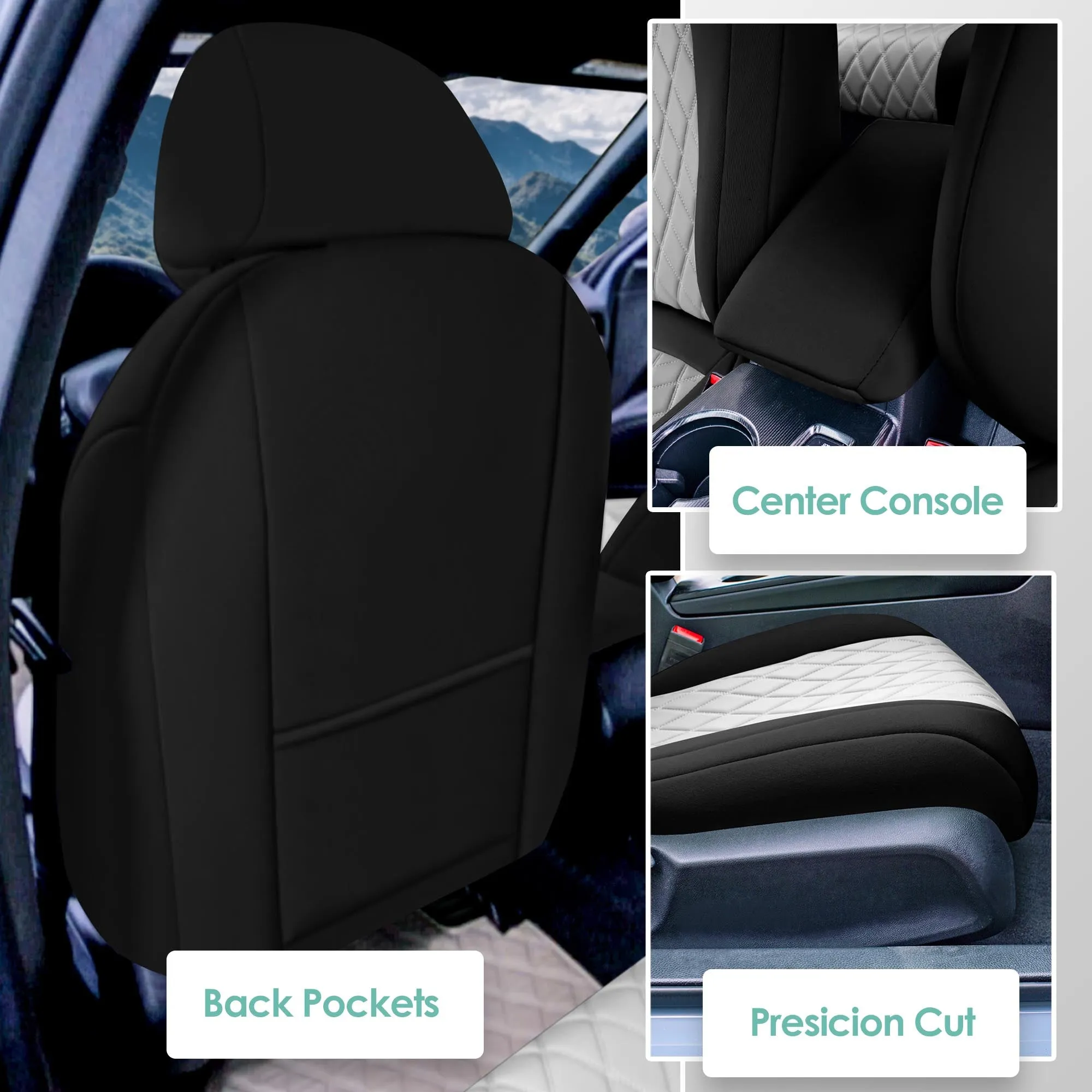 Honda Civic 2016 - 2025 Front Set Seat Covers - Gray Ultraflex Neoprene