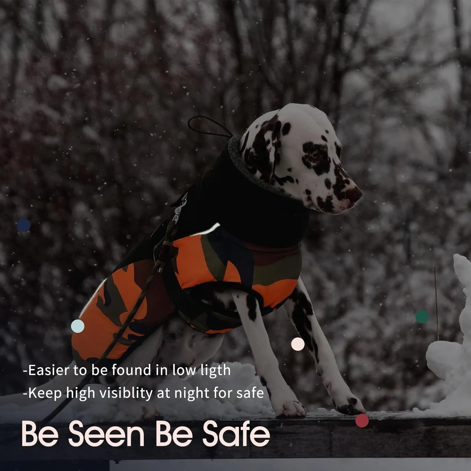 IECOii Extra Warm Dog Coat Reflective Adjustable Dog Jacket Dog Winter Coat with Buckle Fleece Turtleneck Dog Jacket for Cold Weather Soft Winter Coat for Small Medium Extra Large Dogs