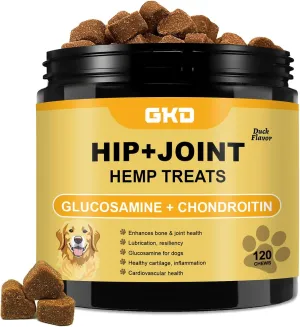 Joint Supplement for Dogs - Joint Chews for Dogs 100% Natural Ingredients, Glucosamine Chondroitin Bone Hip and Joint Supplement Dogs Aid with Relief Arthritis Pain, Care Mobility Bites Treats