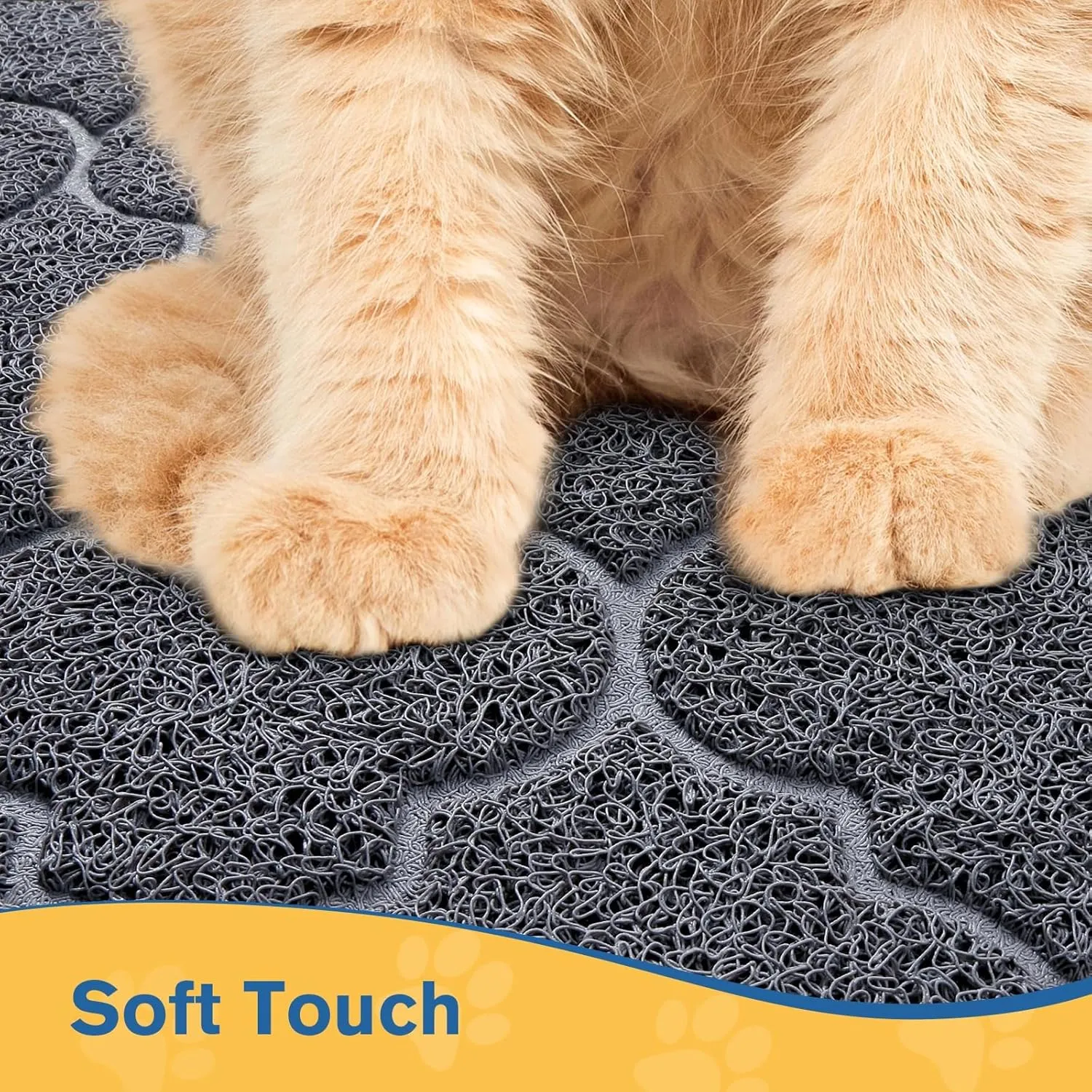 LuxStep Cat Litter Mat Litter Trapping Mat, 23x35 Inch Waterproof and Non-Slip Mat for Clean Floors, Large Litter Pad for Indoor Cat Supplies and Essentials, Grey