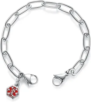 mnmoom lnterchangeable Medical Alert Bracelets-Stainless Steel Chain with lobster clasps-Just Chain