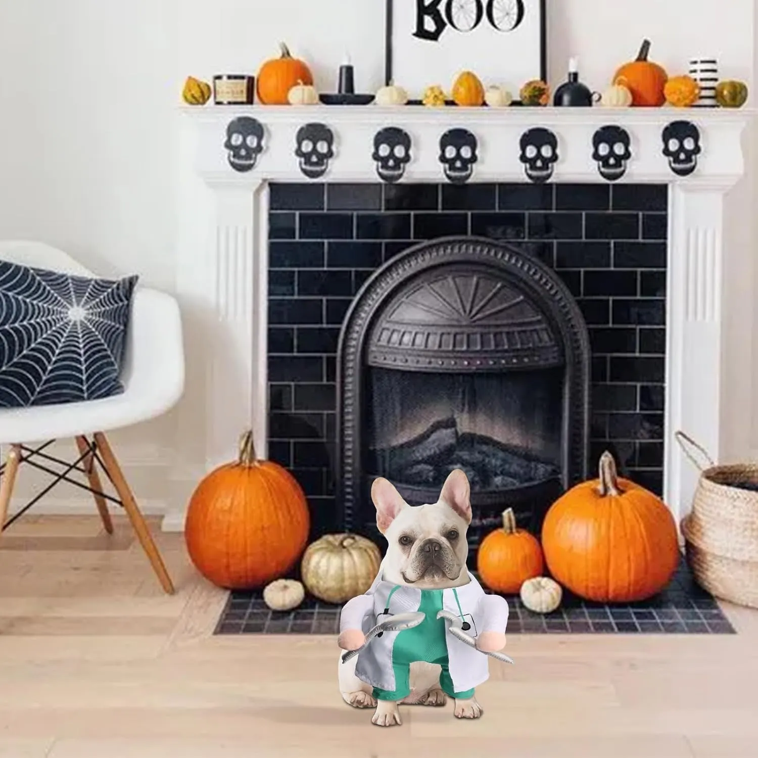 NACOCO Halloween Dog Doctor Costume - Pet Dentist Clothes Cat Funny Uniform Green Outfit Apparel Adjustable for Small Medium and Large Dogs(Green Dentist, XS)