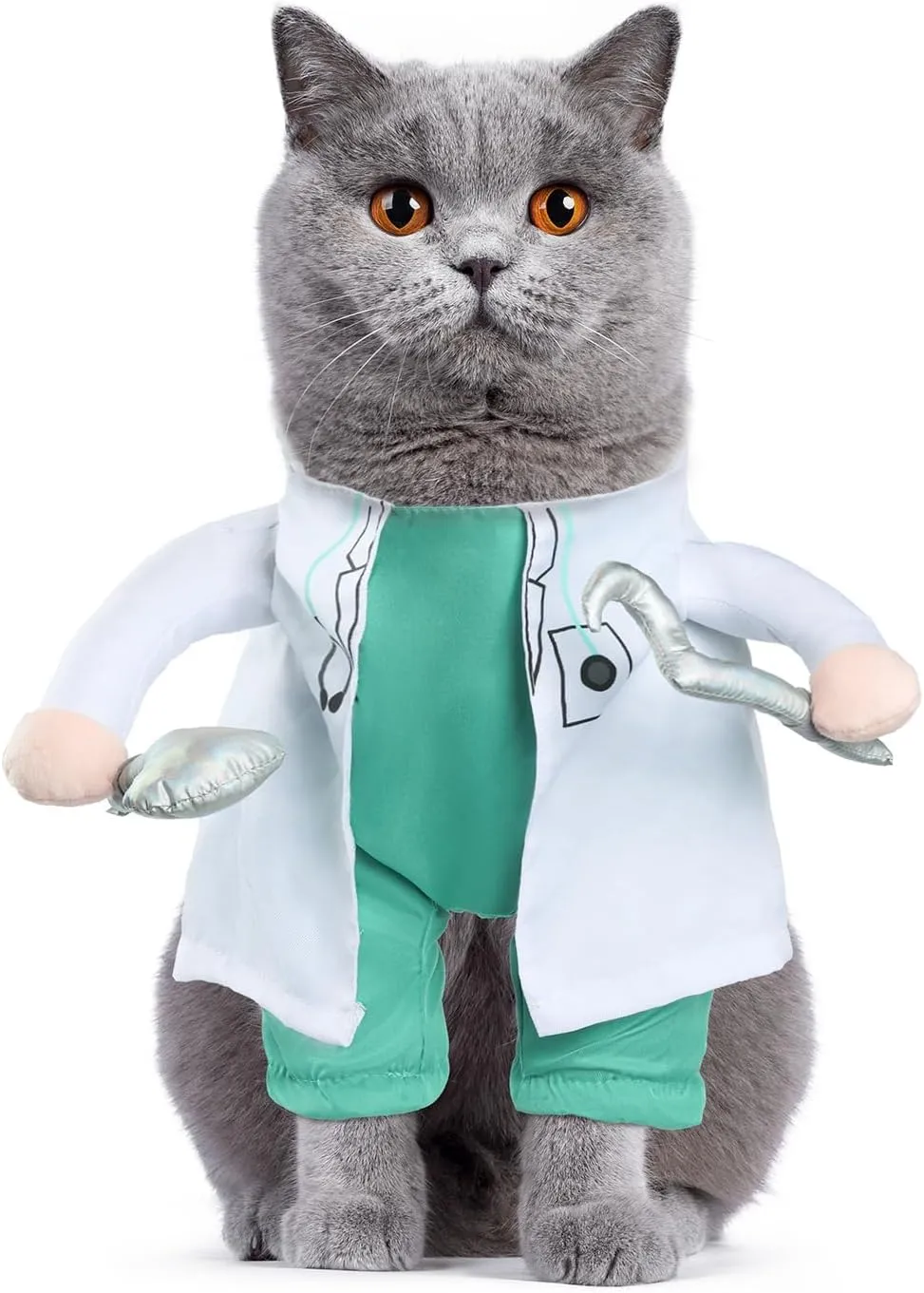 NACOCO Halloween Dog Doctor Costume - Pet Dentist Clothes Cat Funny Uniform Green Outfit Apparel Adjustable for Small Medium and Large Dogs(Green Dentist, XS)