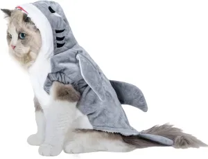 NACOCO Halloween Pet Shark Costume - Dog Cute Clothes Hoodie Cat Warm Outfit Coat Apparel for Small Medium Large Dogs and Cats (Grey, L)