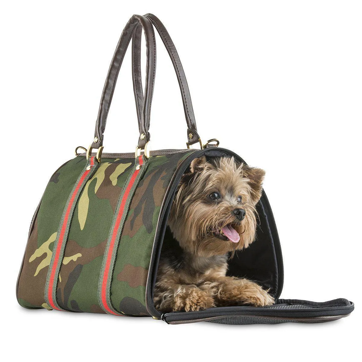 Petote JL Duffel Dog Carrier Camo With Stripe
