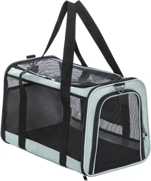 Petsfit 18 x 11 x 11 Pet Carrier Airline Approved, Soft-Sided Cat Carrier, Lightweight and Collapsible, Ventilation on 5 Sides, Escape Proof, with Adjustable Shoulder Strap, Soft Cushion
