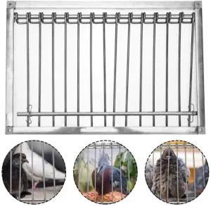 Pigeon Bird Cage Door Coop Birds House Loft Entrance Racing Automatic Chicken Wire Frame Cages Supply Supplies Window Metal (29 x 26cm)
