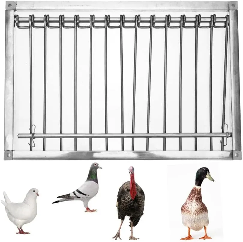 Pigeon Bird Cage Door Coop Birds House Loft Entrance Racing Automatic Chicken Wire Frame Cages Supply Supplies Window Metal (29 x 26cm)