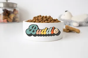 Retro Personalized Dog Bowl