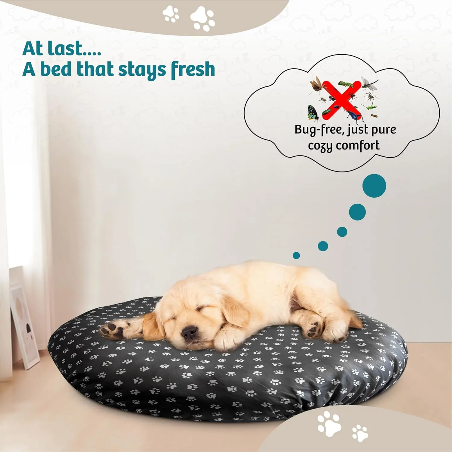 Round Dog Bed Covers Replacement Washable, Dog Bed Washable Cover, for All Shapes