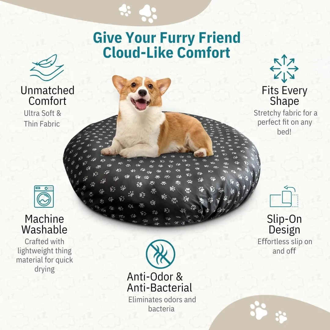 Round Dog Bed Covers Replacement Washable, Dog Bed Washable Cover, for All Shapes