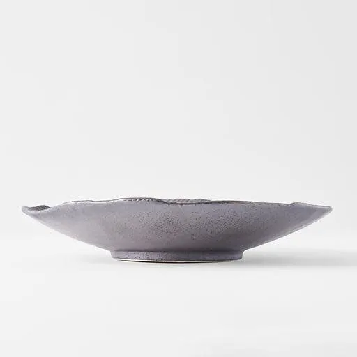 Shallow Bowl Leaf Shape 25.5x23cm Midori Ridge Glaze