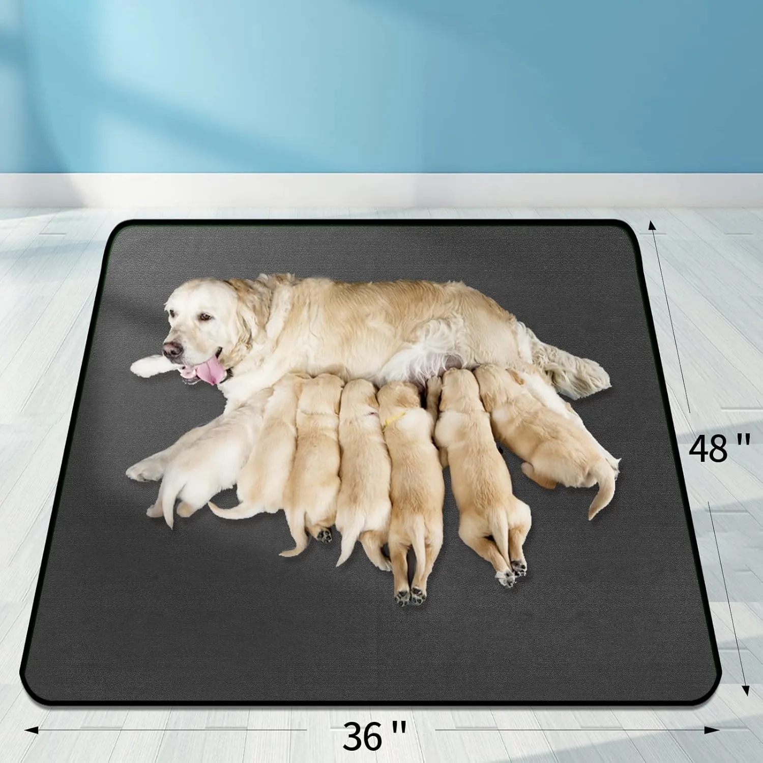 STAND BY ME Washable Pee Pads for Dogs 72"72"/36"x48",Extra Large Upgrade Non-Slip Pee Pad,Reusable Puppy Pads with Fast Absorbent for Playpen Crate,Whelping,Training (36"48"(2pack), Grey)
