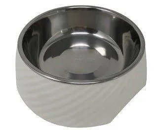 Twill Round Cat / Dog Bowl - White S/L