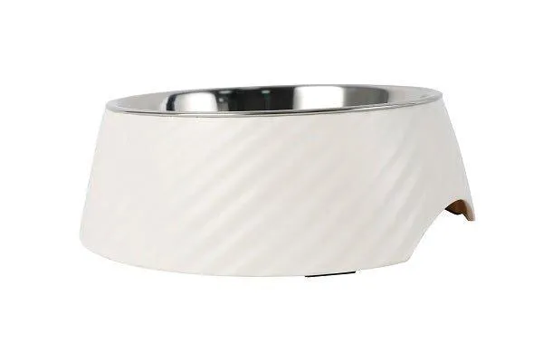 Twill Round Cat / Dog Bowl - White S/L