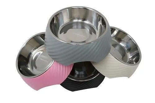 Twill Round Cat / Dog Bowl - White S/L
