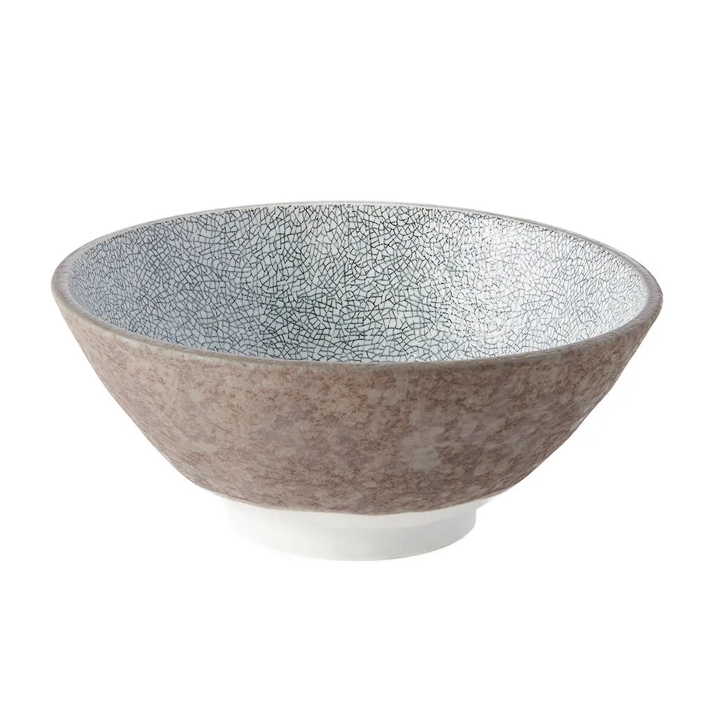 Udon Bowl 19.5cm Crazed Grey