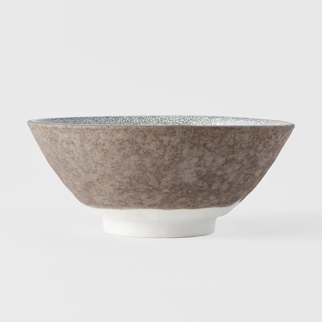 Udon Bowl 19.5cm Crazed Grey