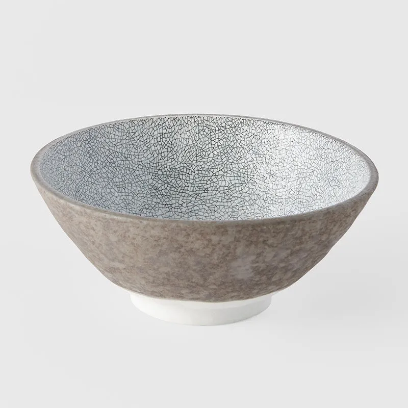 Udon Bowl 19.5cm Crazed Grey