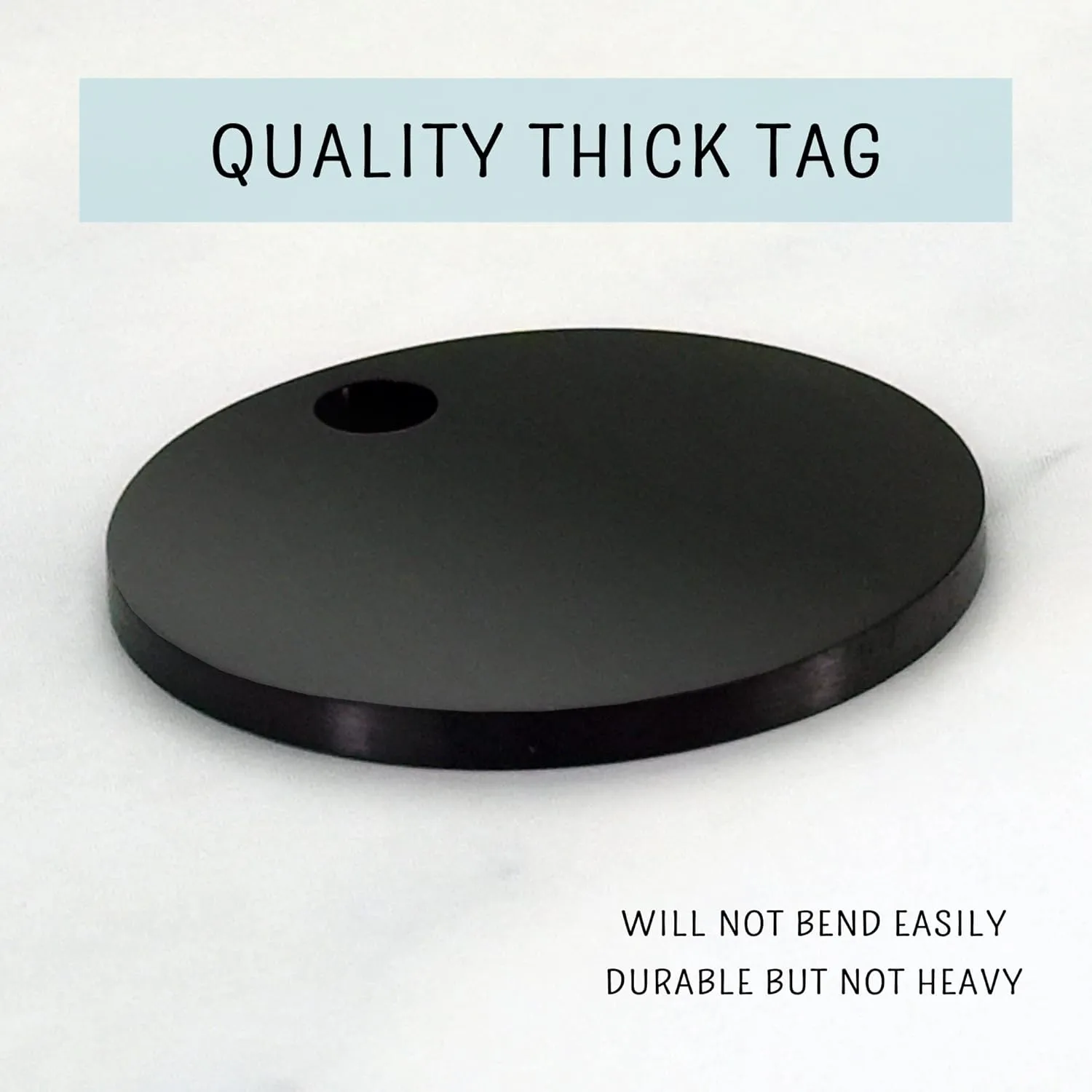 Ultra Joys Custom Personalized Dog ID Tag - Brushed Stainless Steel Round, Black Medium