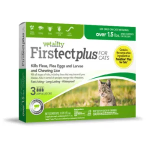 Vetality Firstect Plus Flea and Tick Treatment for Cats 3 Count