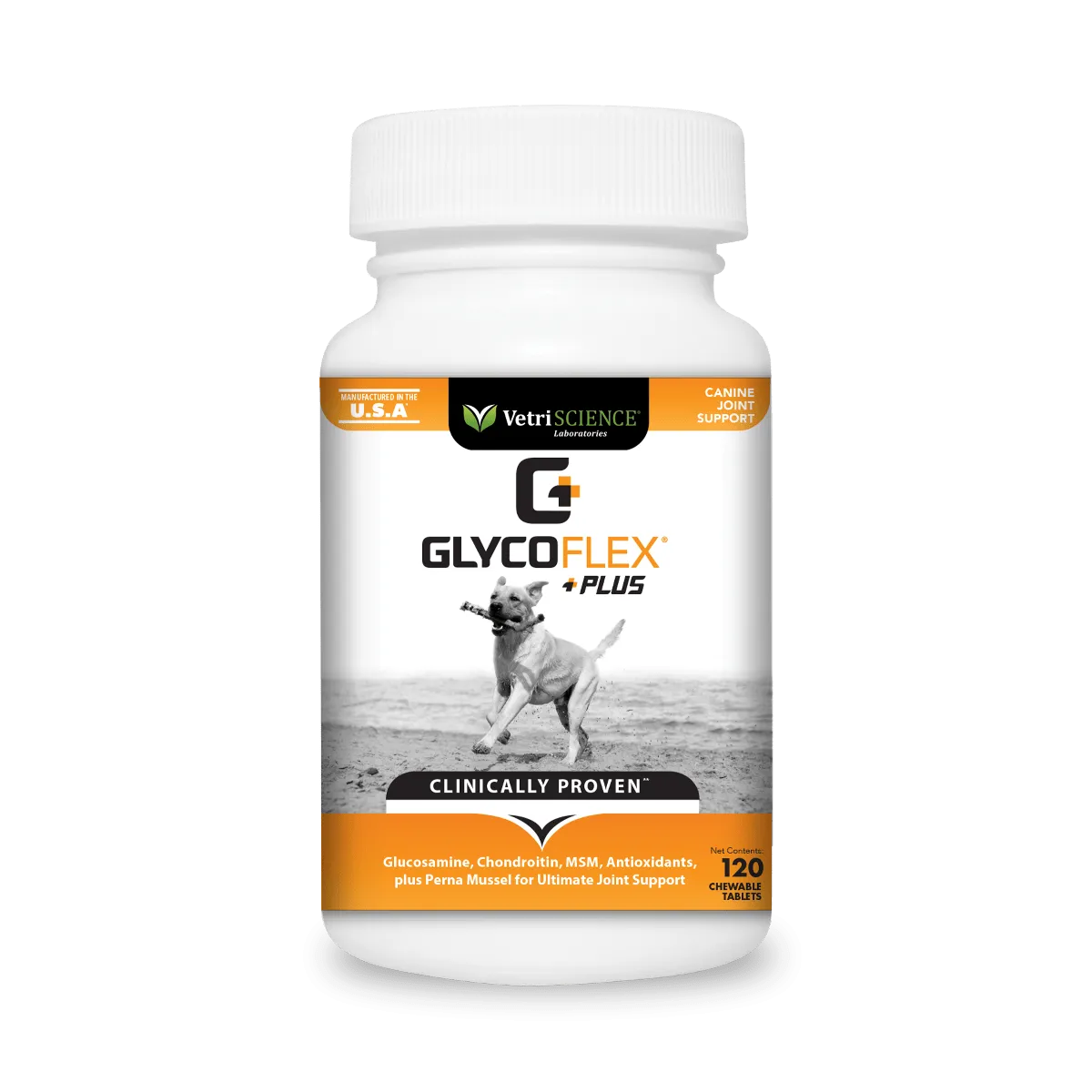 VetriScience GlycoFlex Plus Joint Supplement for Dogs (120 chewable tablets)