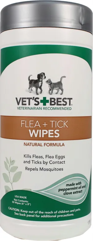 Vet's best Flea & Tick Wipes Dogs And Cats