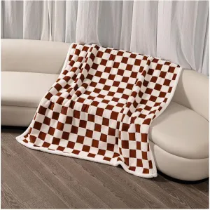 Waterproof Pet Blanket,Dog Bed Covers Couch Sofa Stylish Jacquard Pets Throw Blankets for Puppy Cats Washable Reversible Furniture Protection Covers (Coffee Check,M)