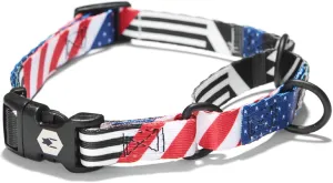 Wolfgang Heavy Duty Martingale Dog Collar with Quick Release Nylon Buckle for Walking & Training, PledgeAlligiance Print, Small